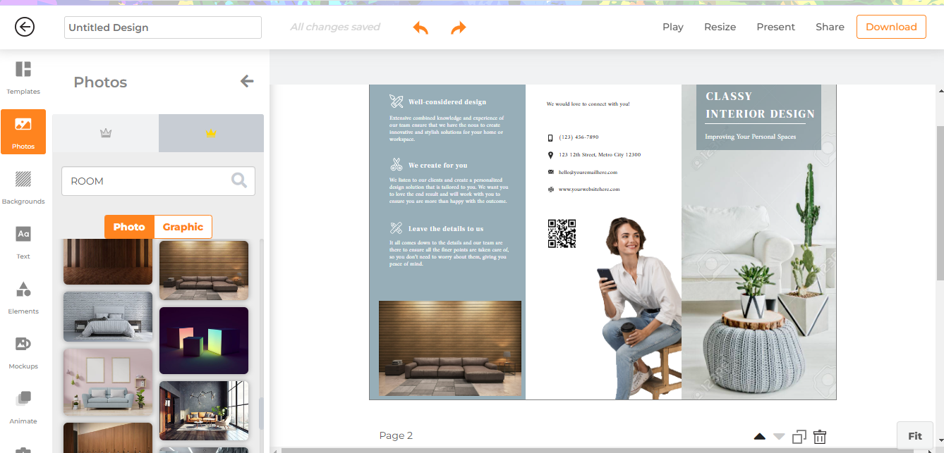Customizing Brochure using Designs AI 